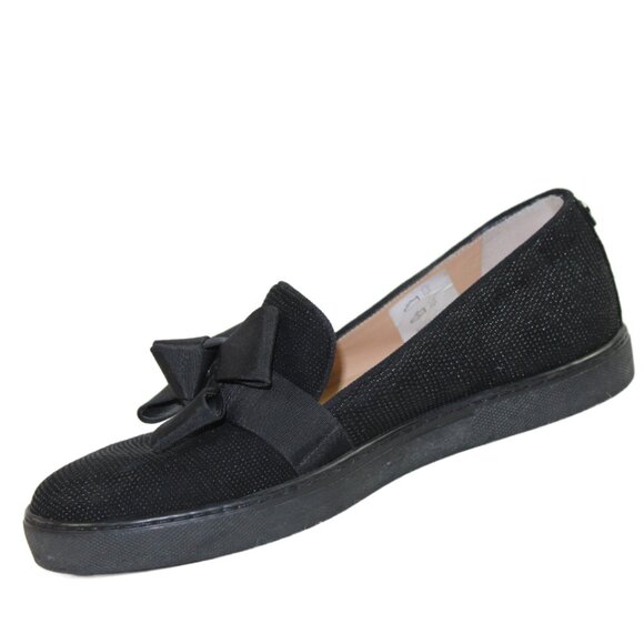 Russell & Bromley Black Bow Detail Slip-On Loafers, Size 37 (US 6.5-7) - Picture 4 of 8